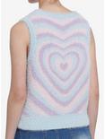 Sweet Society Pastel Hearts Fuzzy Girls Sweater Vest, MULTI, alternate