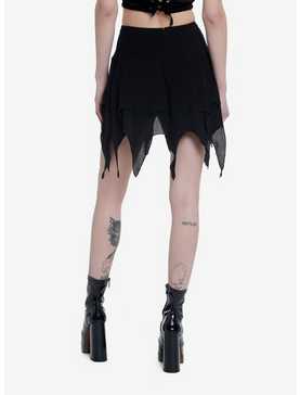 Cosmic Aura Black Hanky Hem Mini Skirt, , hi-res