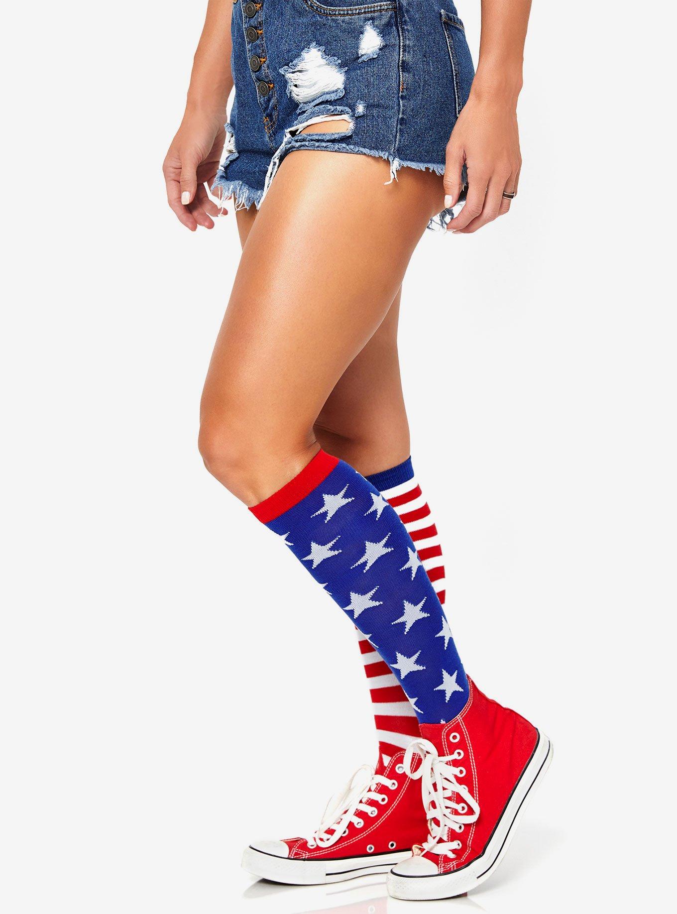 Stars and Stripes Knee High Socks, , alternate