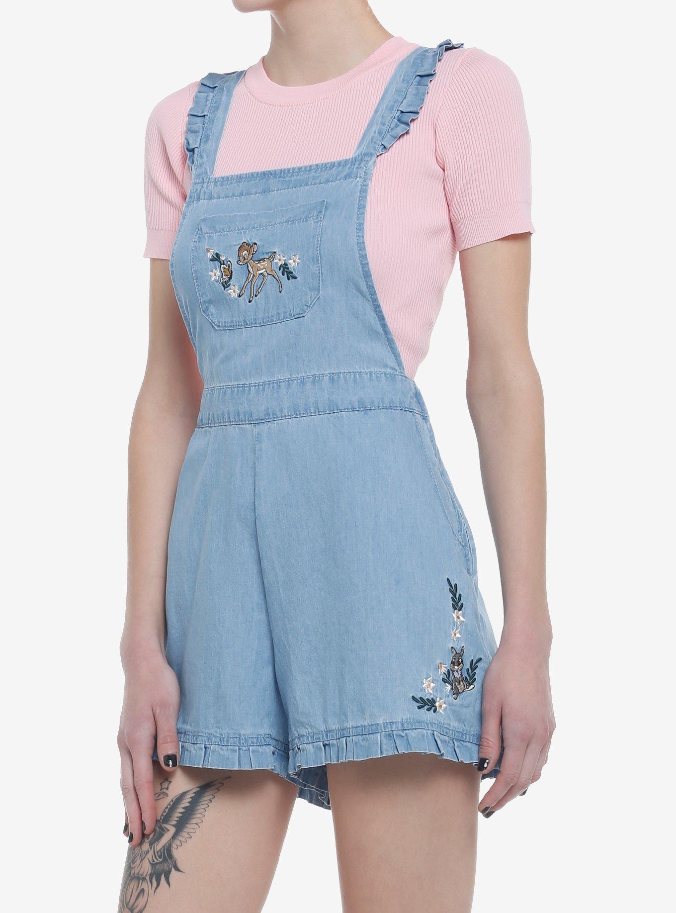 Disney Bambi Ruffle Denim Shortalls, MULTI, alternate
