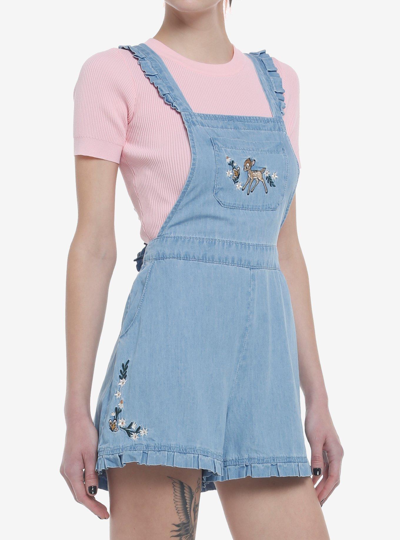 Disney Bambi Ruffle Denim Shortalls, MULTI, alternate