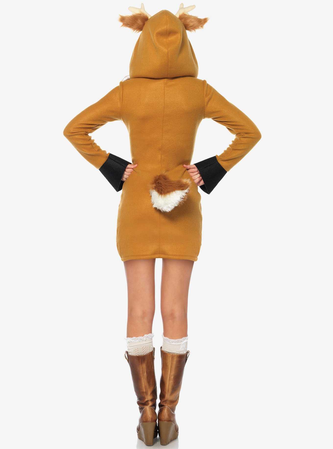Cozy Fawn Costume Dress with Ear Hood and Fawn Tail, , hi-res