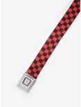 Buckle-Down Black & Red Checkered Seat Belt Belt, , alternate