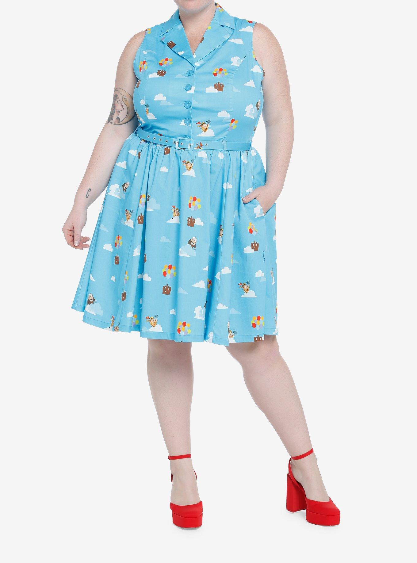 Her Universe Disney Pixar Up Balloon Retro Dress Plus Size Her Universe Exclusive, BLUE, alternate