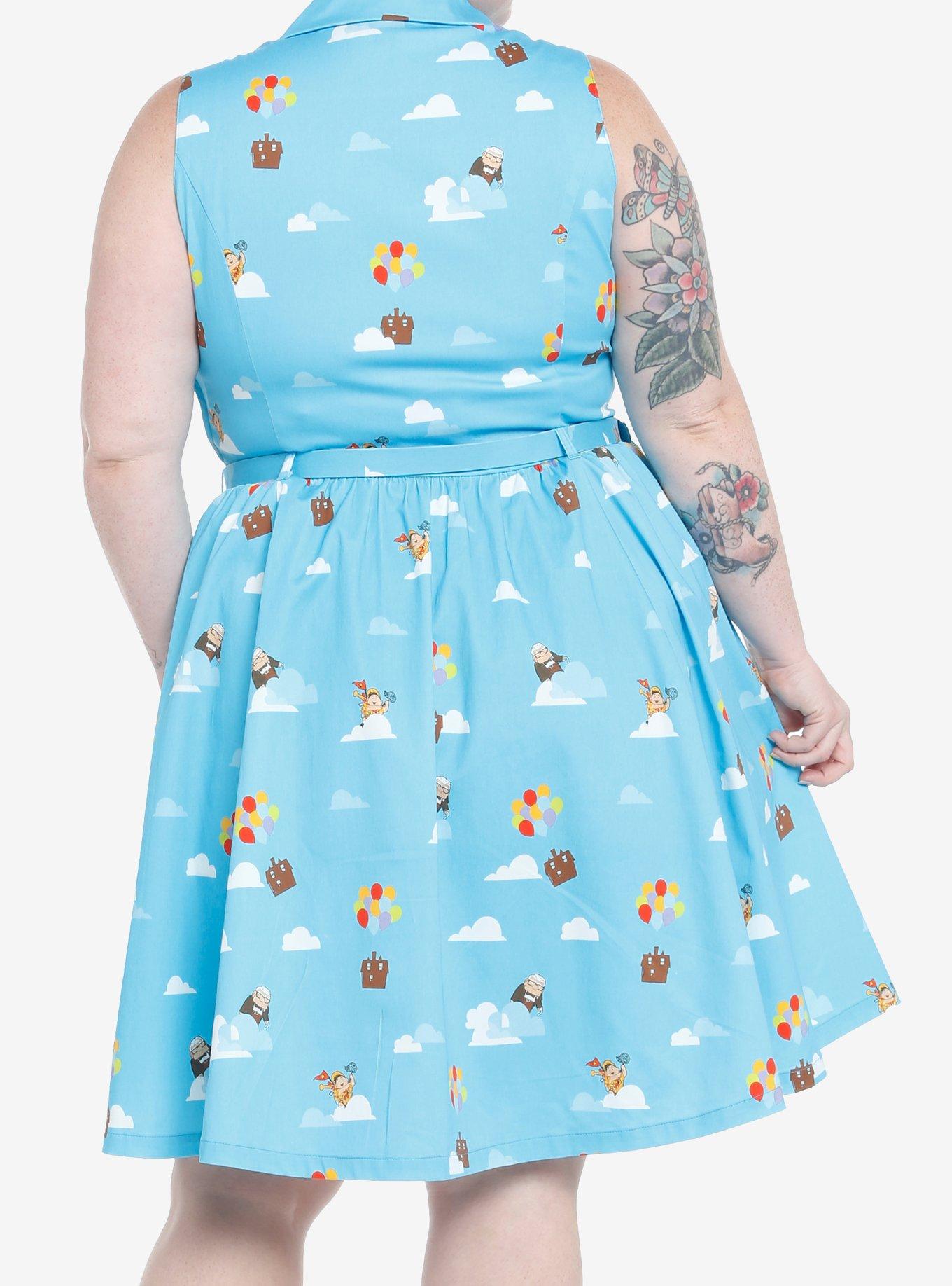 Her Universe Disney Pixar Up Balloon Retro Dress Plus Size Her Universe Exclusive, BLUE, alternate