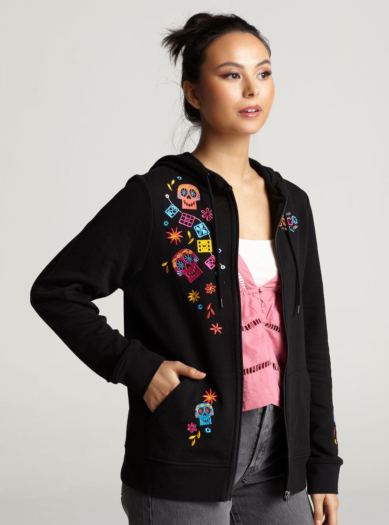 Her Universe Disney Pixar Coco Embroidered Hoodie Her Universe Exclusive, BLACK, alternate