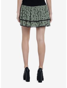 Thorn & Fable Green Butterfly Mushroom Tiered Skirt, , hi-res