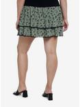 Thorn & Fable Green Butterfly Mushroom Tiered Skirt Plus Size, BLACK, alternate