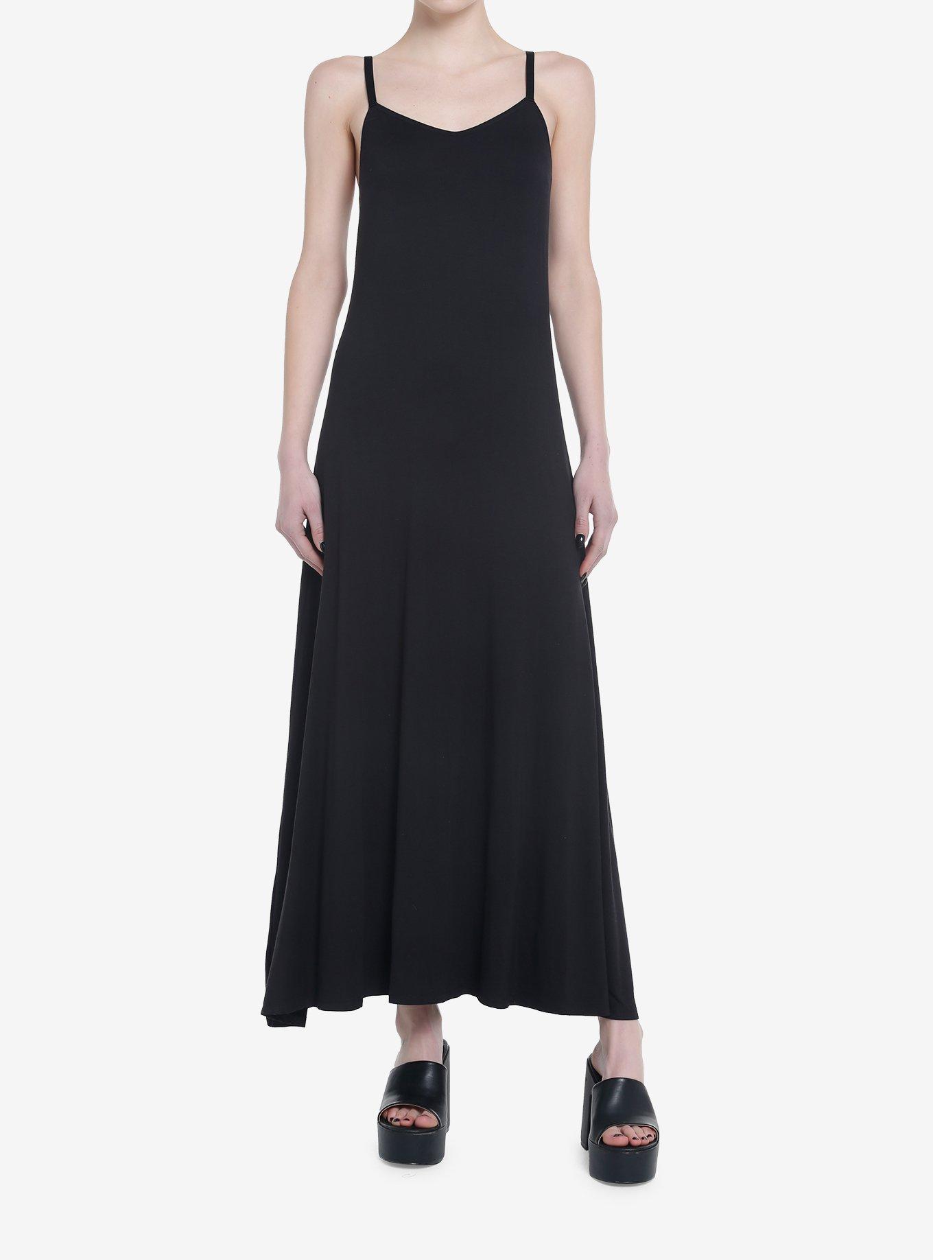 Thorn & Fable Black Lace Butterfly Maxi Dress, BLACK, alternate