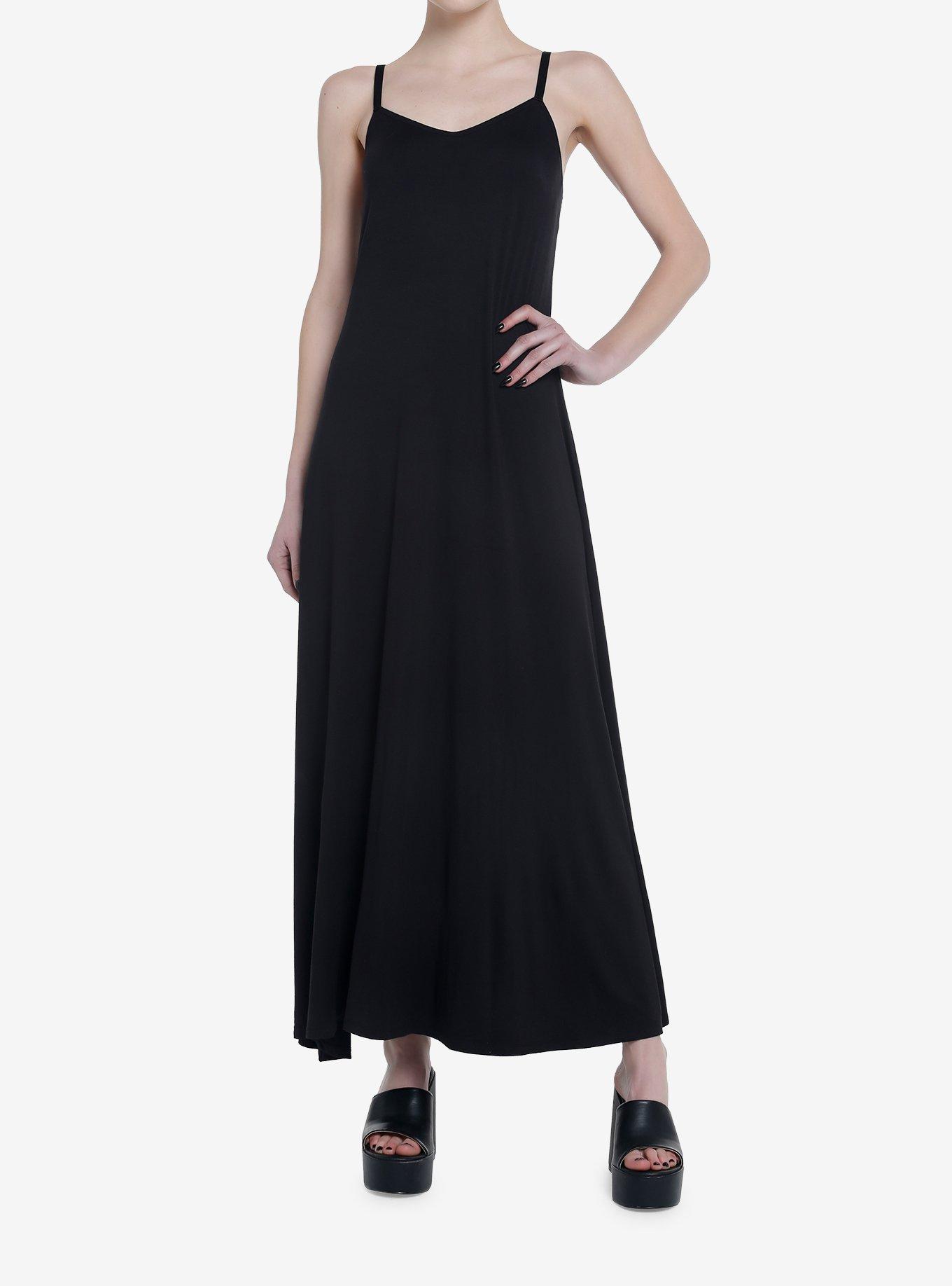 Thorn & Fable Black Lace Butterfly Maxi Dress, BLACK, alternate