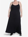 Thorn & Fable Black Lace Butterfly Maxi Dress Plus Size, BLACK, alternate