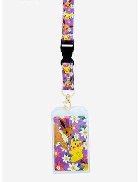 Plus Size Loungefly Pokémon Pikachu & Eevee Floral Lanyard - BoxLunch Exclusive, , hi-res