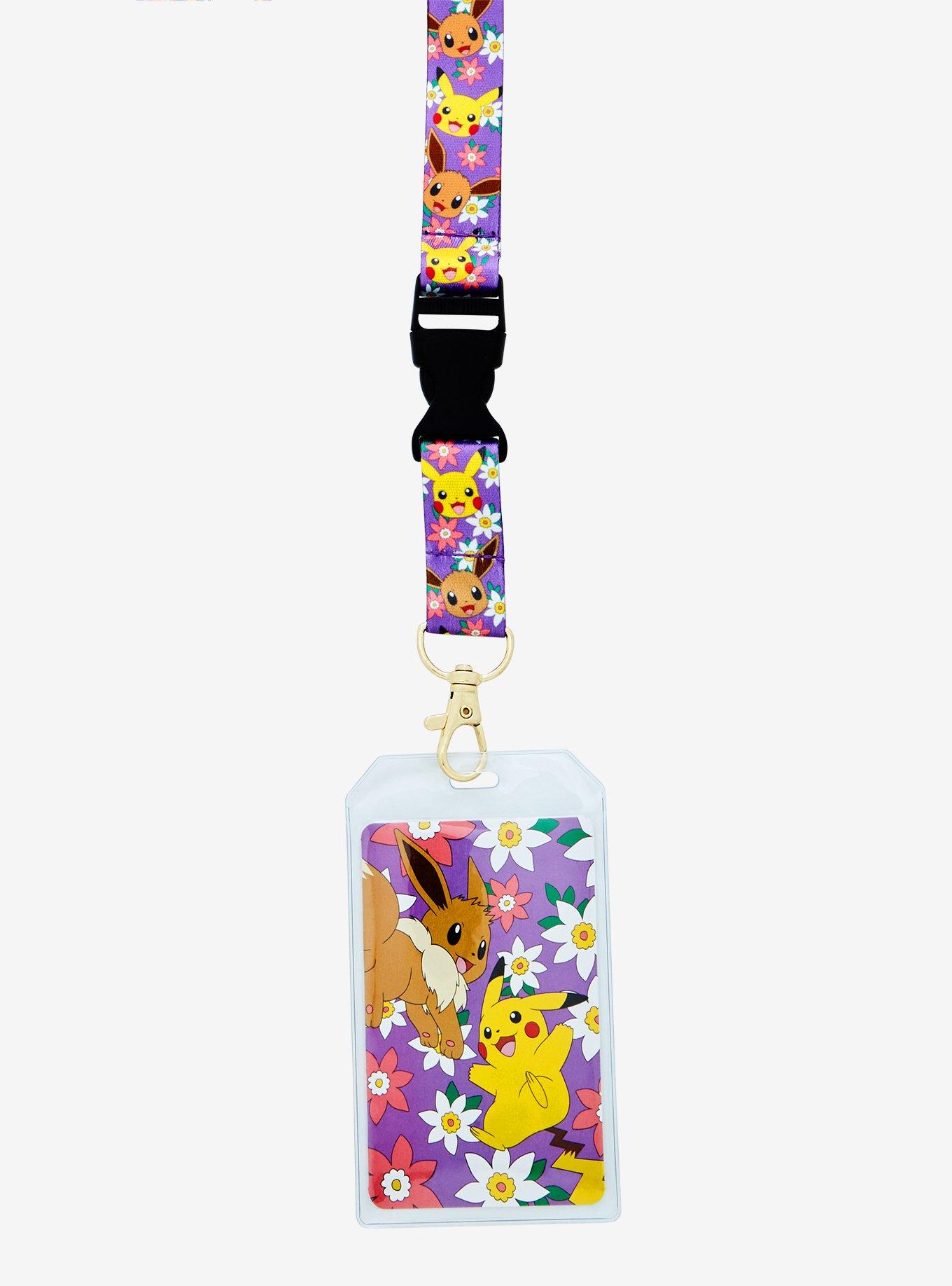 Loungefly Pok&eacute;mon Pikachu & Eevee Floral Lanyard - BoxLunch Exclusive, , alternate