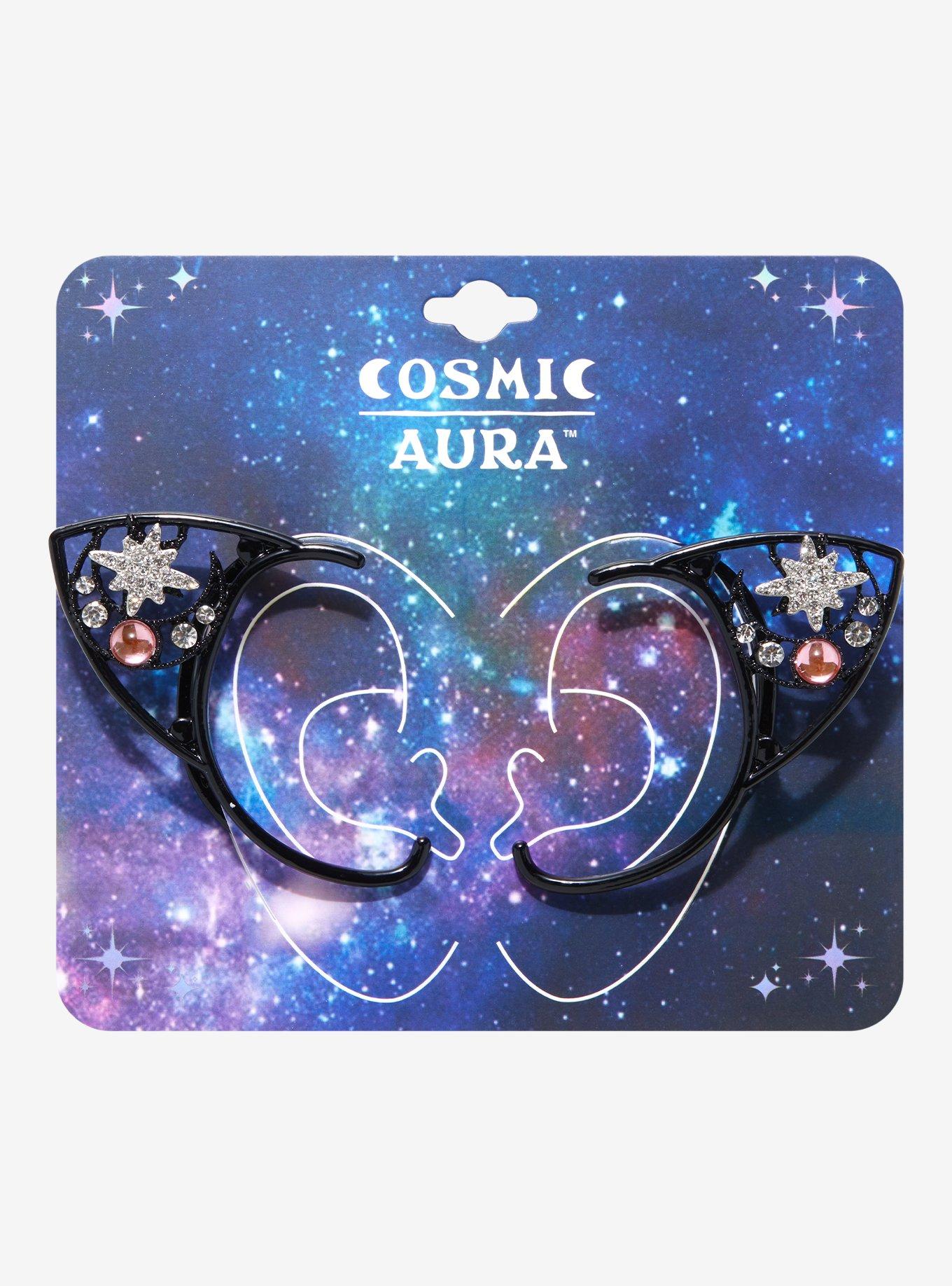 Cosmic Jeweled Cat Ear Ear Cuffs, , alternate