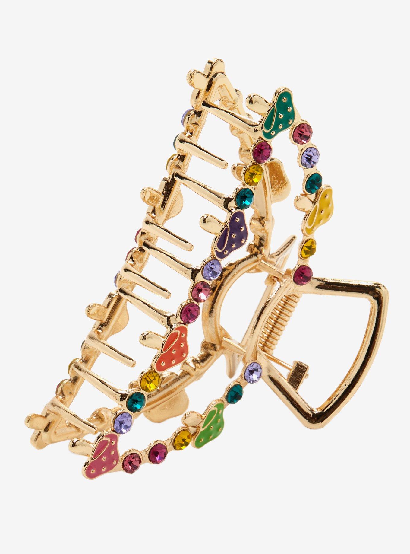 Colorful Mushroom Gem Claw Hair Clip, , alternate