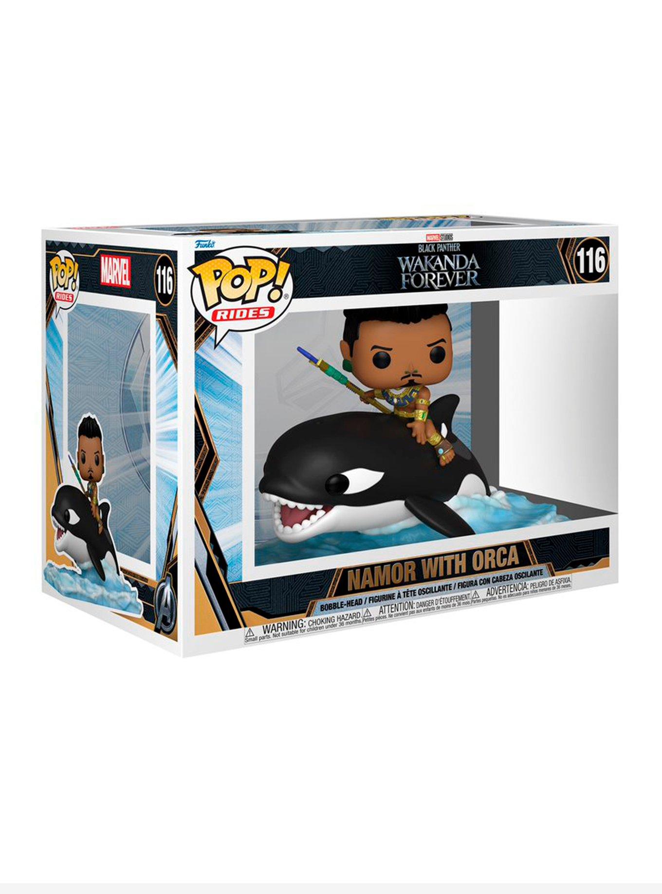 Funko Marvel Black Panther: Wakanda Forever Pop! Rides Namor With Orca Bobble-Head Vinyl Figure, , alternate