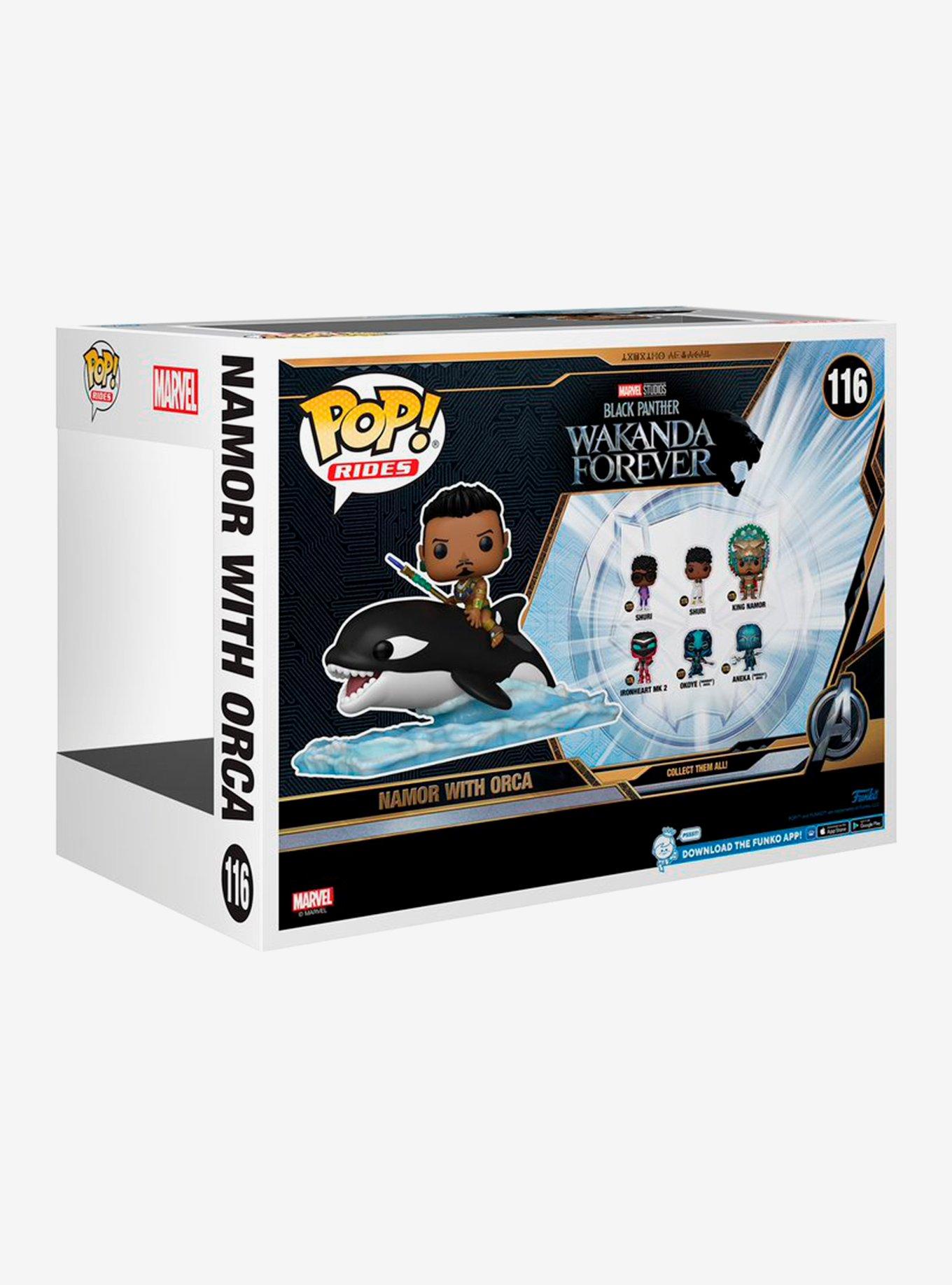 Funko Marvel Black Panther: Wakanda Forever Pop! Rides Namor With Orca Bobble-Head Vinyl Figure, , alternate