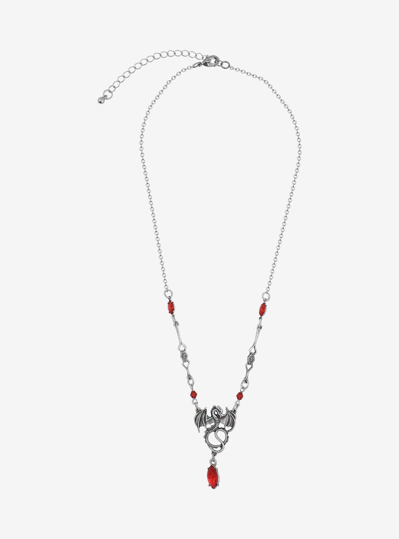 Red Gem Dragon Necklace, , alternate
