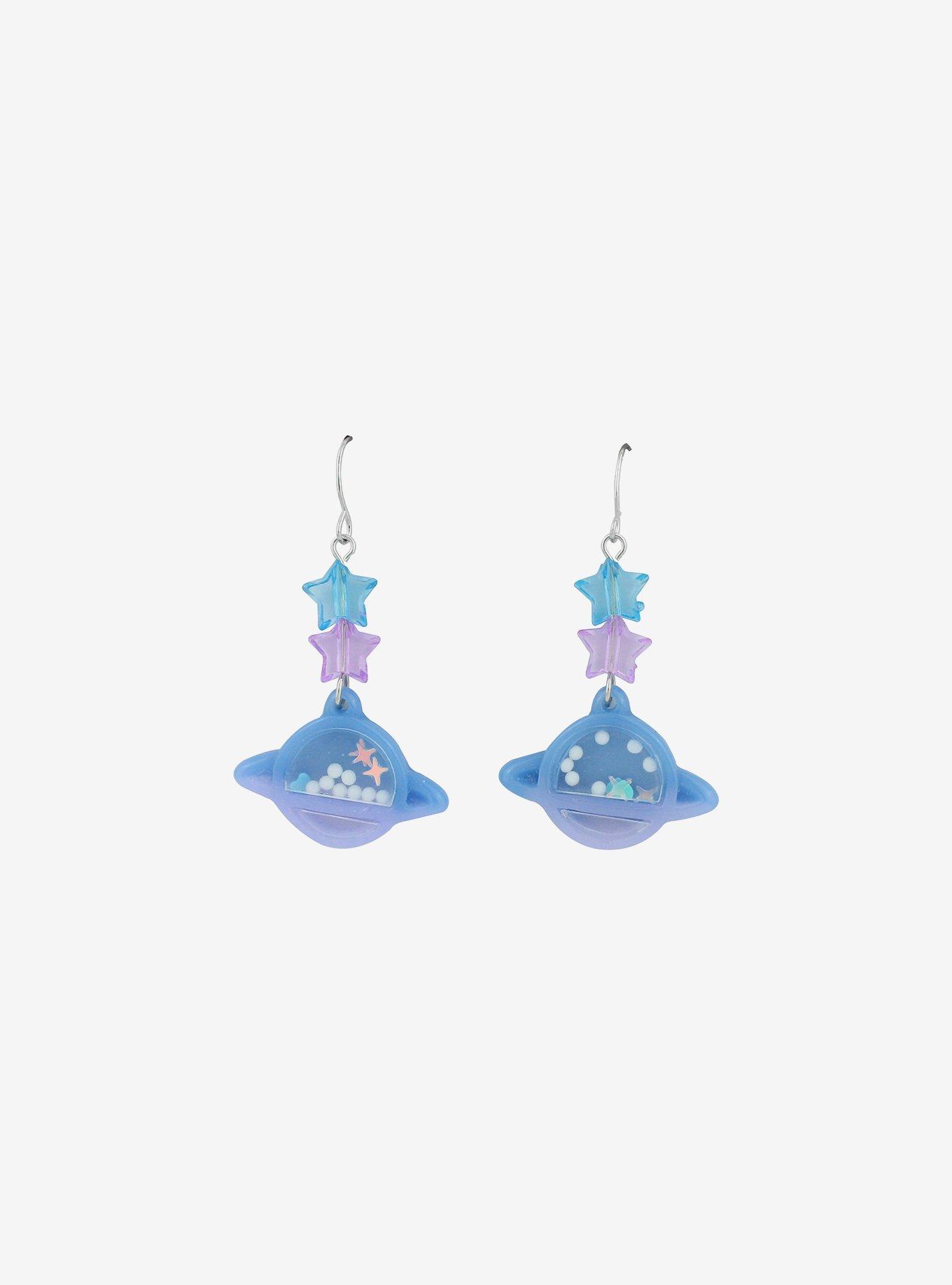 Purple & Blue Planet Shaker Earrings, , alternate
