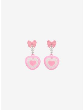 Pink Heart Cake Drop Earrings, , hi-res