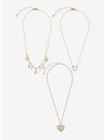 Dainty Gold Heart Necklace Set, , alternate