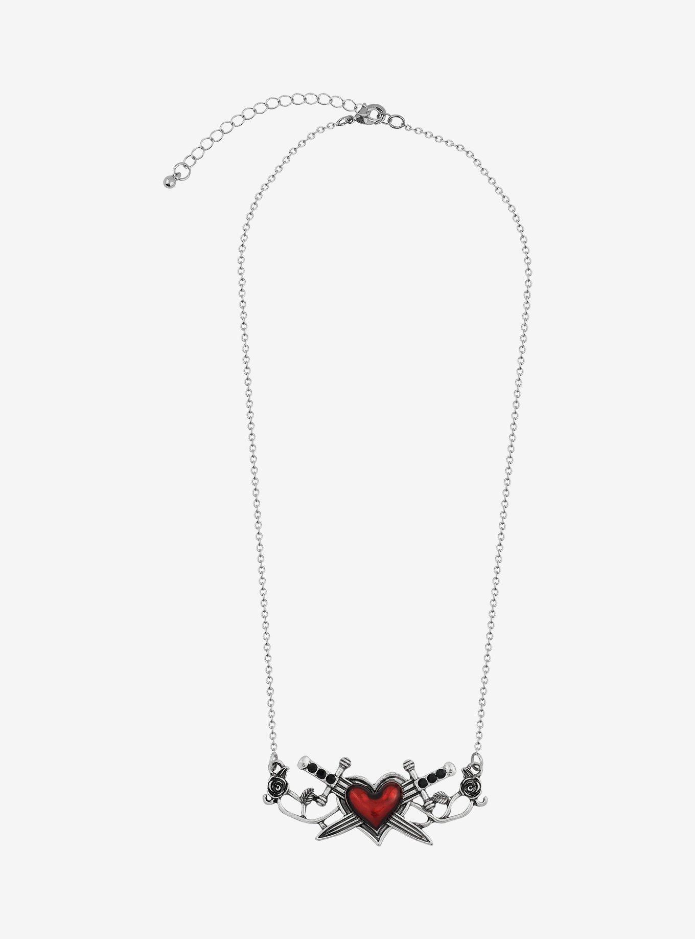 Dagger Heart Chain Necklace, , alternate
