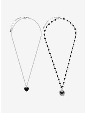 Heart Butterfly Rosary Best Friend Necklace Set, , hi-res