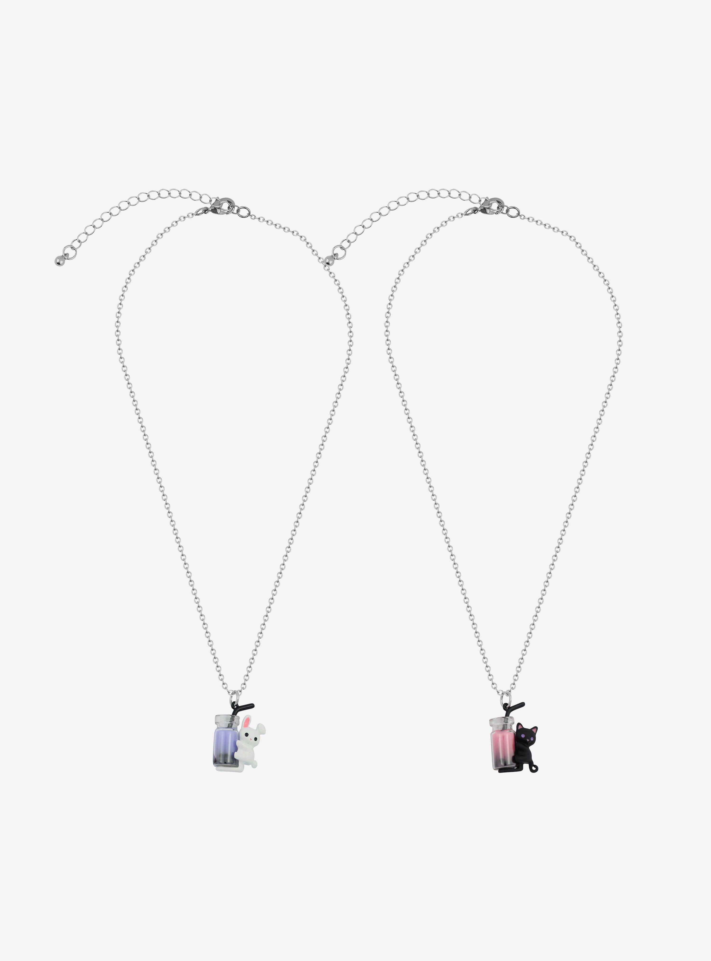 Bunny Kitty Boba Best Friend Necklace Set, , alternate