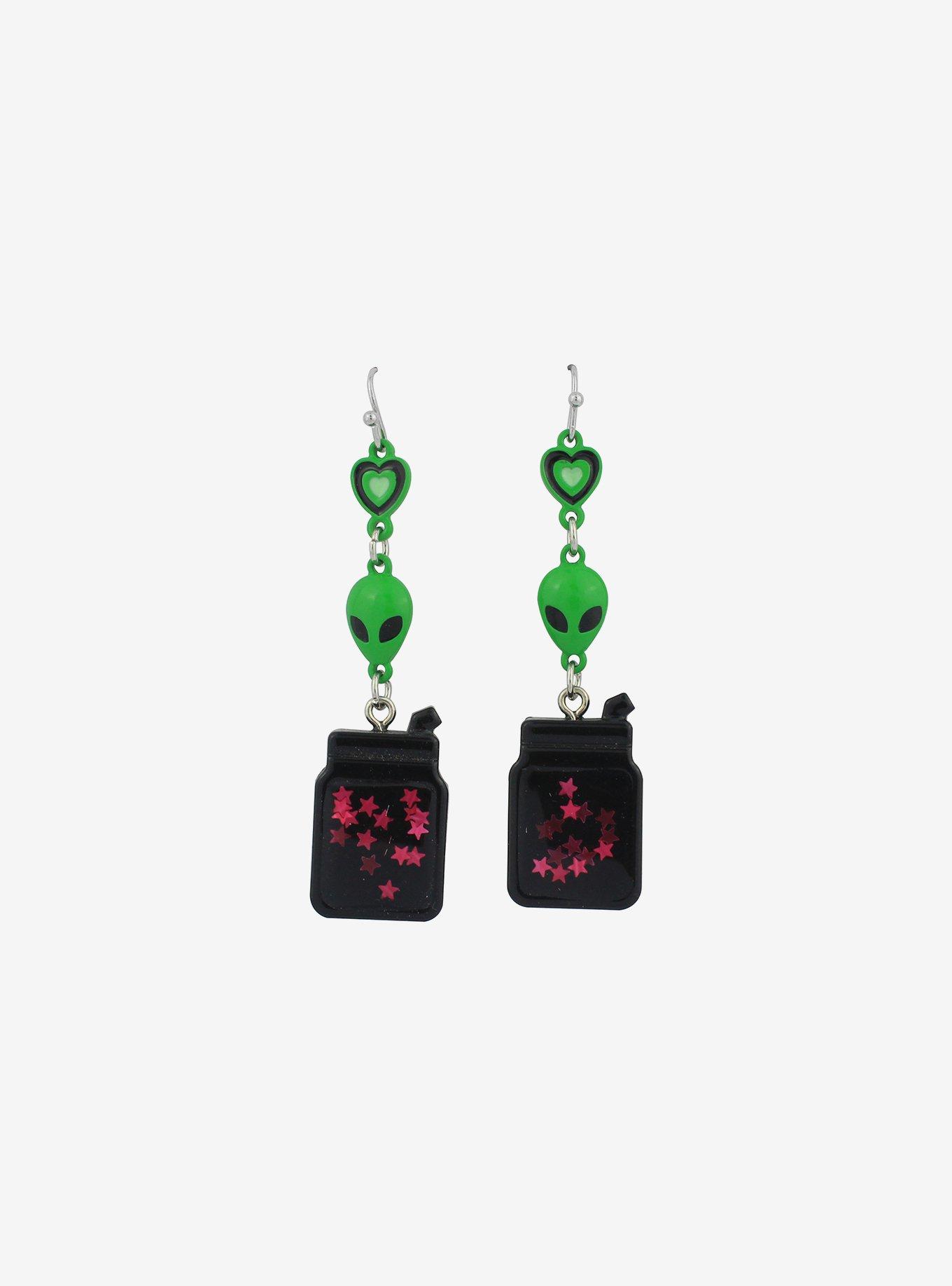 Alien Milk Carton Shaker Earrings, , alternate