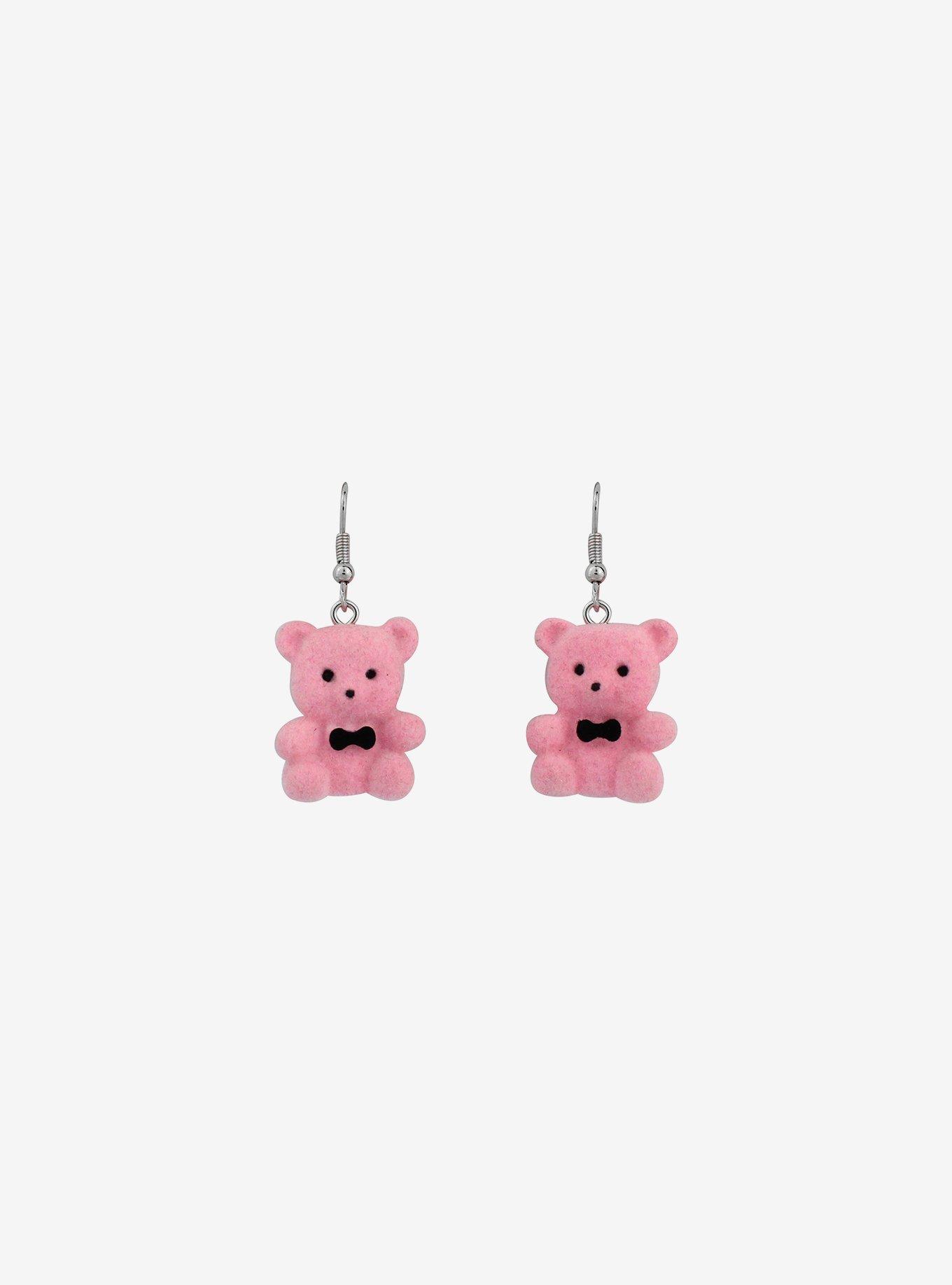 Sweet Society Pink Teddy Bear Drop Earrings, , alternate