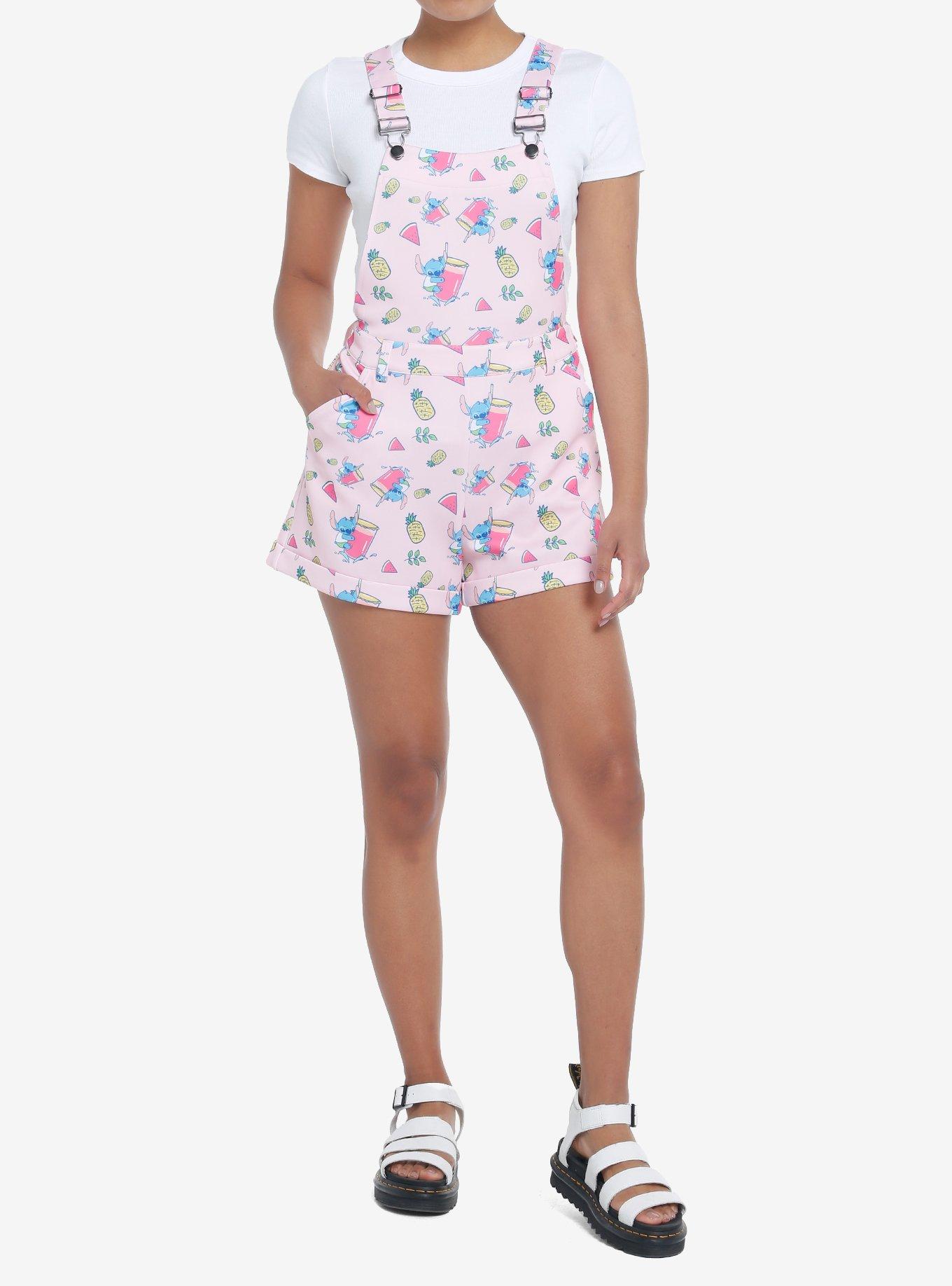 Disney Lilo & Stitch Pastel Tropical Shortalls, MULTI, alternate