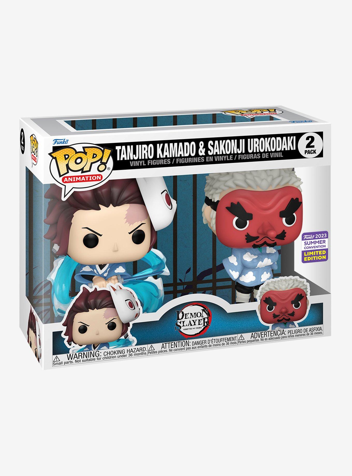 Funko Pop! Animation Demon Slayer: Kimetsu no Yaiba Tanjiro Kamado & Sakonji Urokodaki (Summer Convention Limited Edition) Vinyl Figures - BoxLunch Exclusive, , alternate