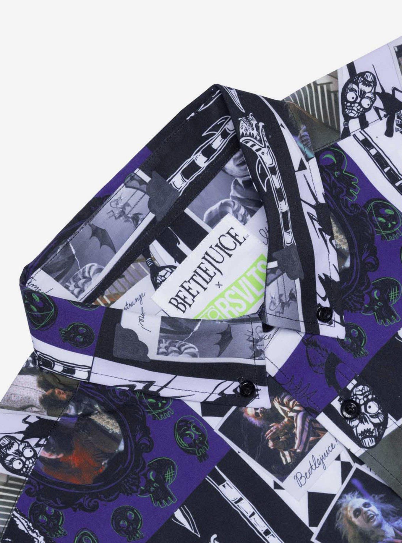 RSVLTS Beetlejuice "One Big Dark Scrapbook" Kunuflex Short Sleeve Shirt, BLACK, alternate