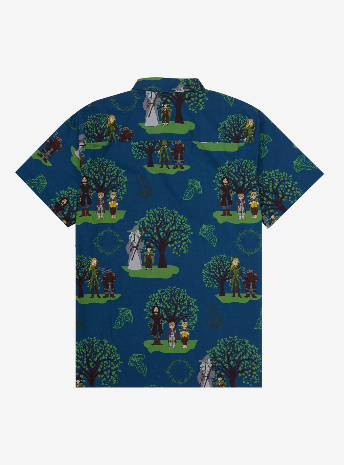 The Lord of the Rings Character Portraits Allover Print Woven-Button Up - BoxLunch Exclusive, , hi-res