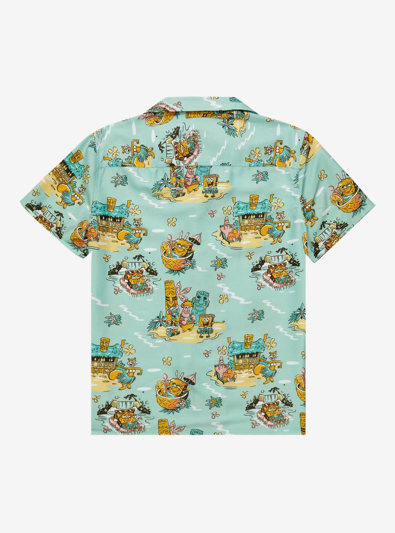 OppoSuits SpongeBob SquarePants Beach Allover Print Woven Button-Up - BoxLunch Exclusive, LIGHT BLUE, alternate