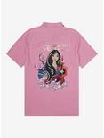 Disney Mulan Traditional Portrait Woven Women’s Button-Up - BoxLunch Exclusive, PINK, alternate