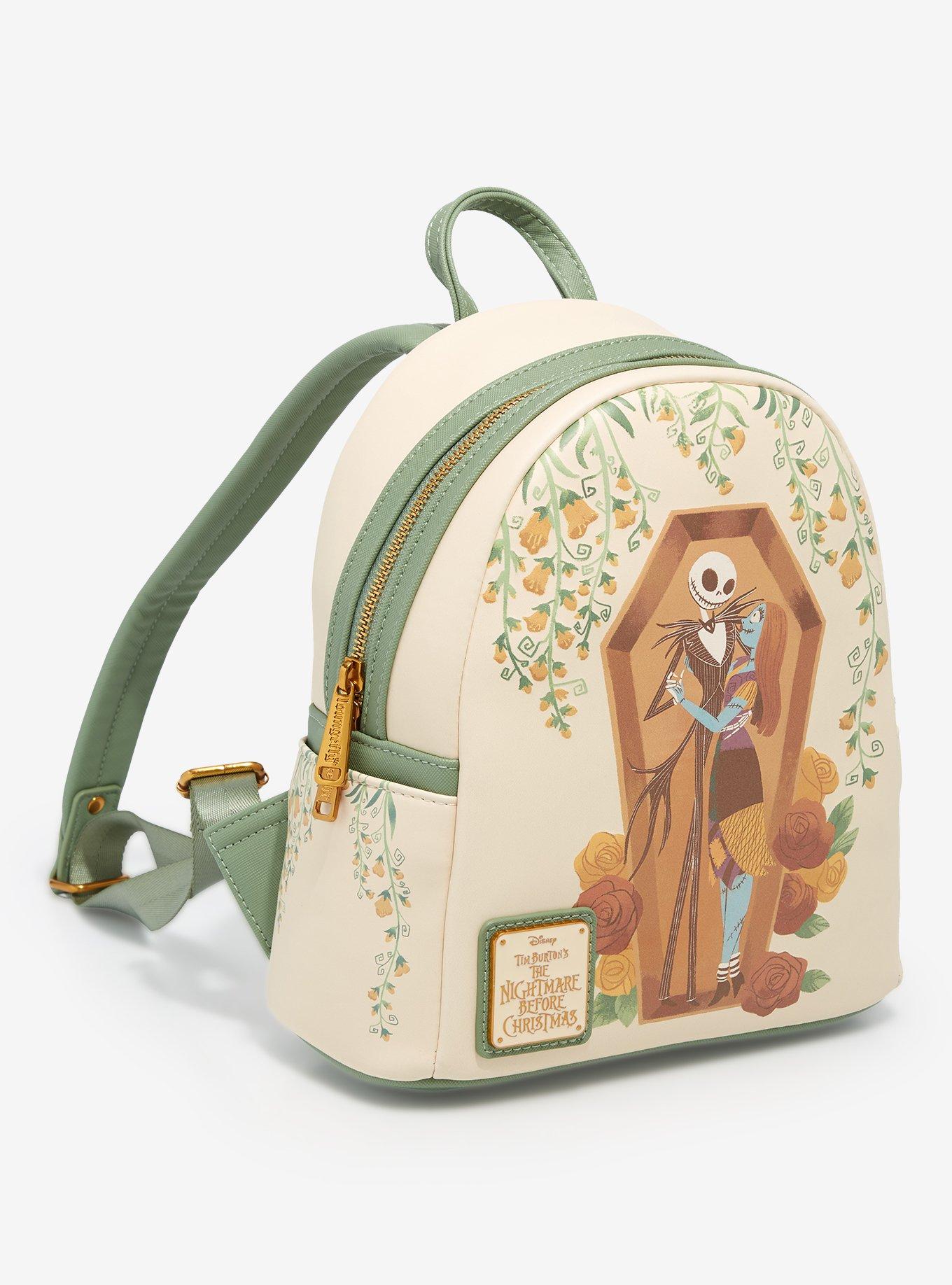Loungefly The Nightmare Before Christmas Floral Sally and Jack Coffin Mini Backpack - BoxLunch Exclusive, , alternate