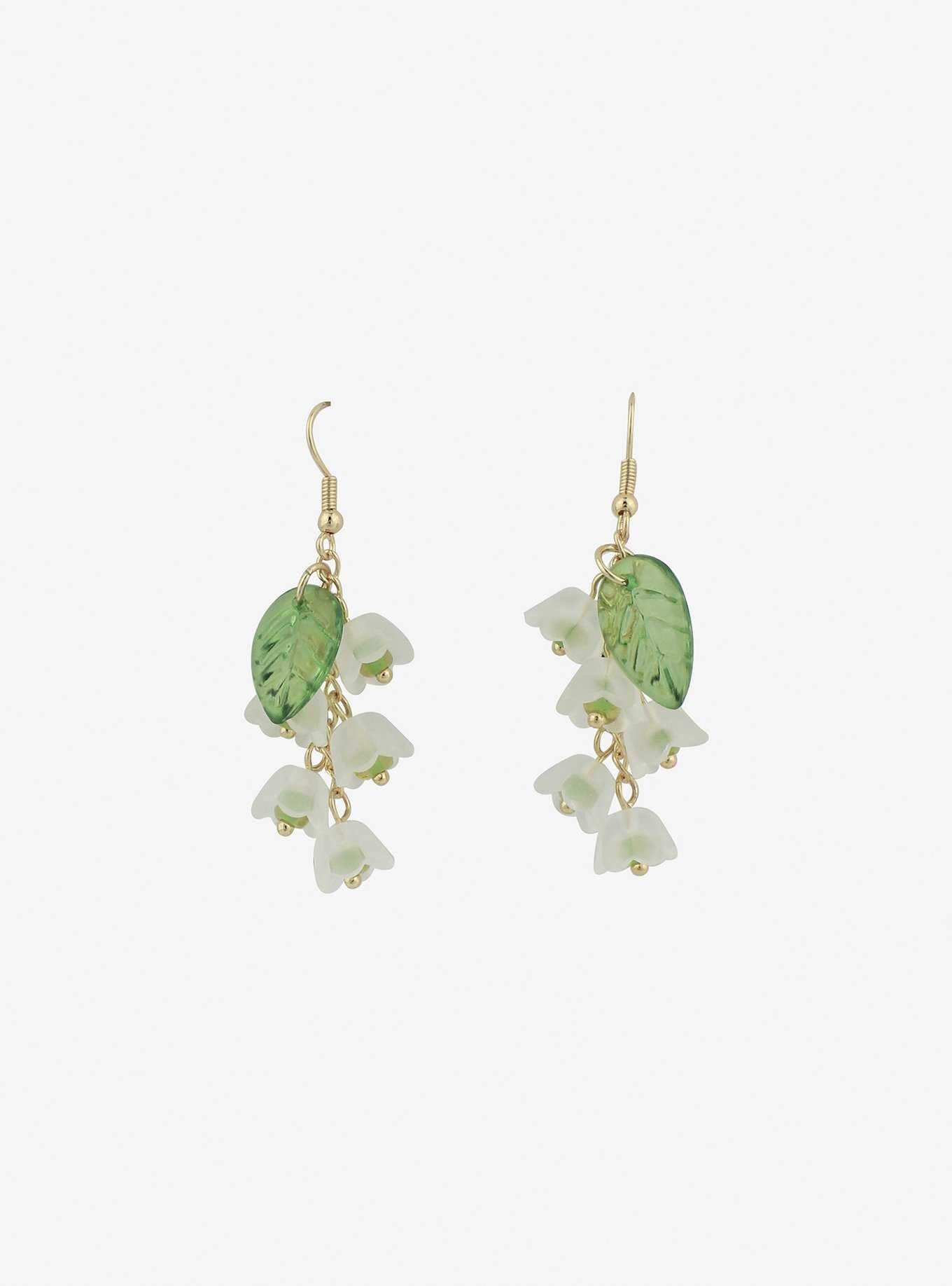 Thorn & Fable® Floral Leaf Drop Earrings, , hi-res