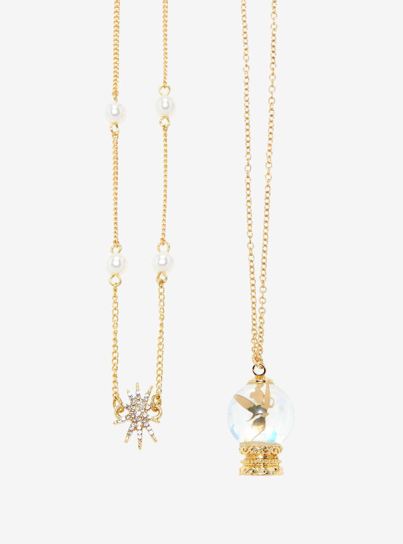 Disney Tinker Bell Crystal Ball Star Necklace Set, , alternate