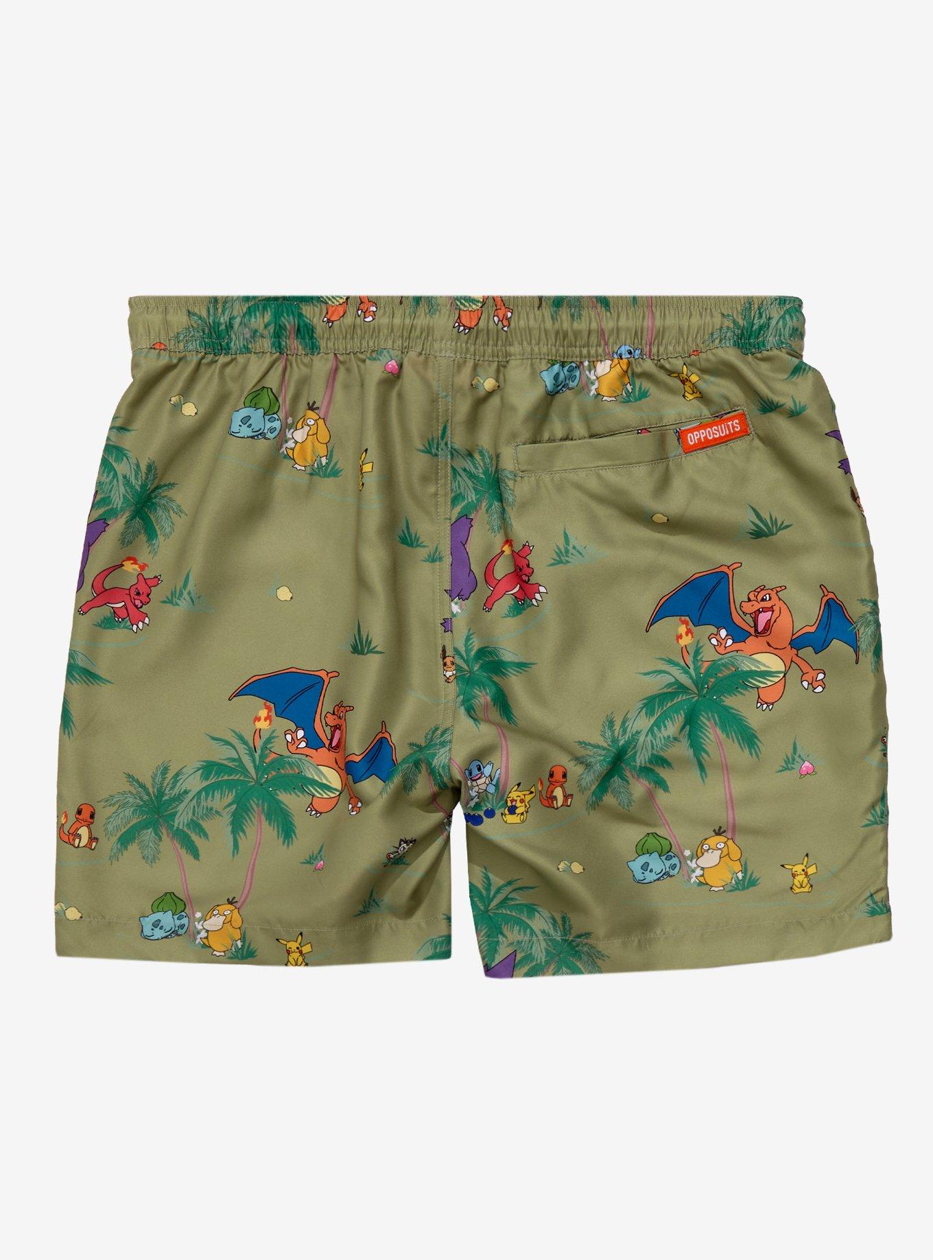 OppoSuits Pok&eacute;mon Tropical Allover Print Shorts, SAGE, alternate