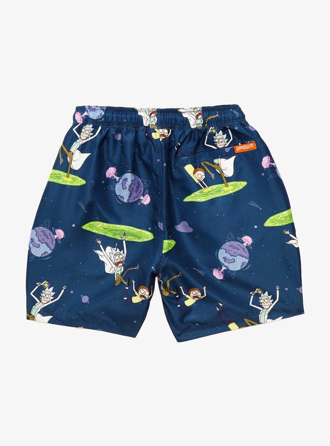 OppoSuits Rick & Morty Portal Allover Print Shorts, NAVY, alternate