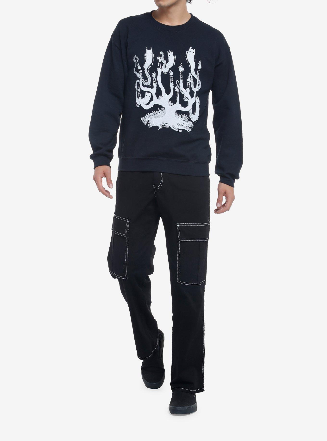 Ghost Cat Tree Sweatshirt By Guild Of Calamity, BLACK, alternate