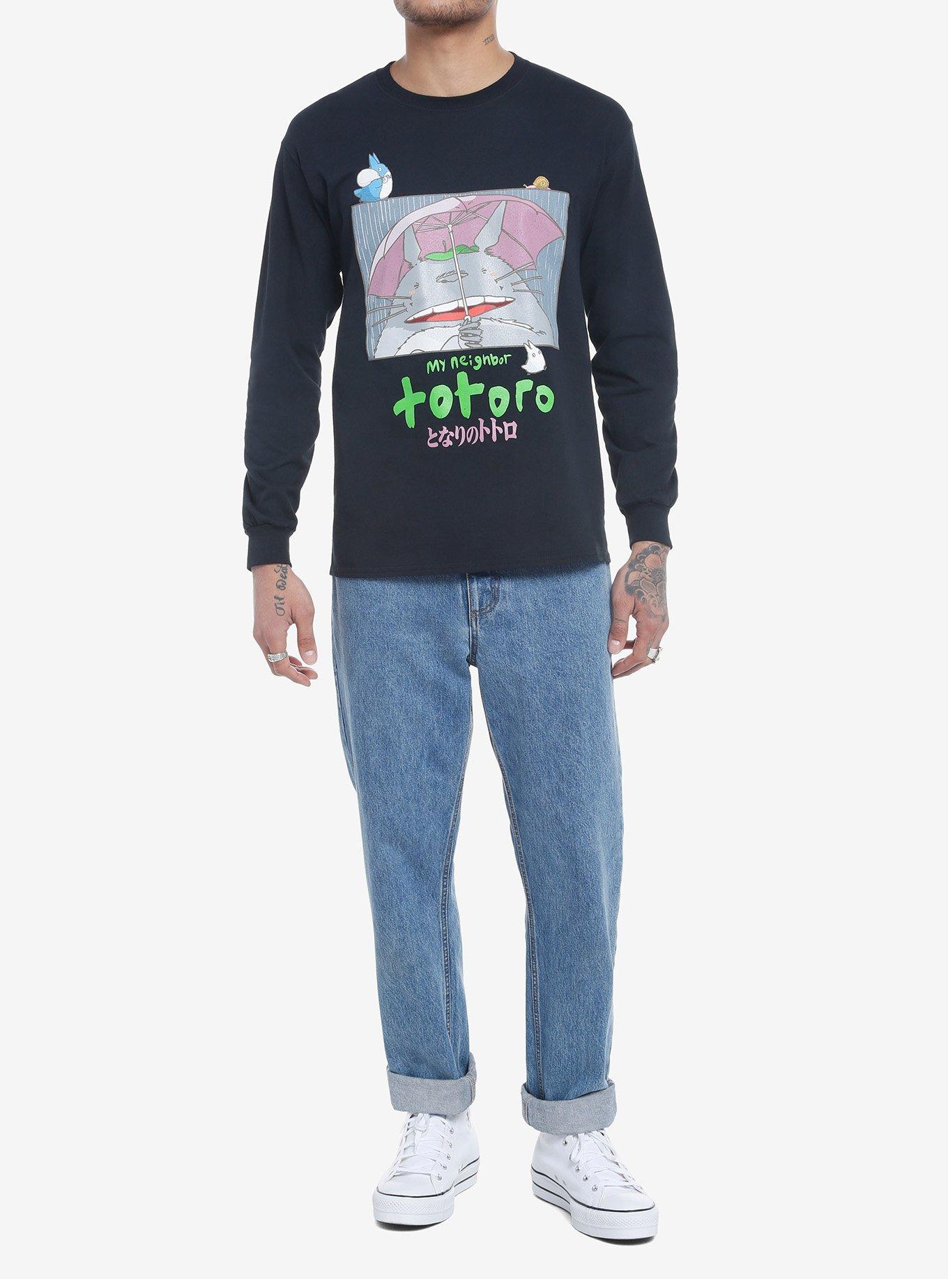 Studio Ghibli My Neighbor Totoro Rain Long-Sleeve T-Shirt, BLACK, alternate