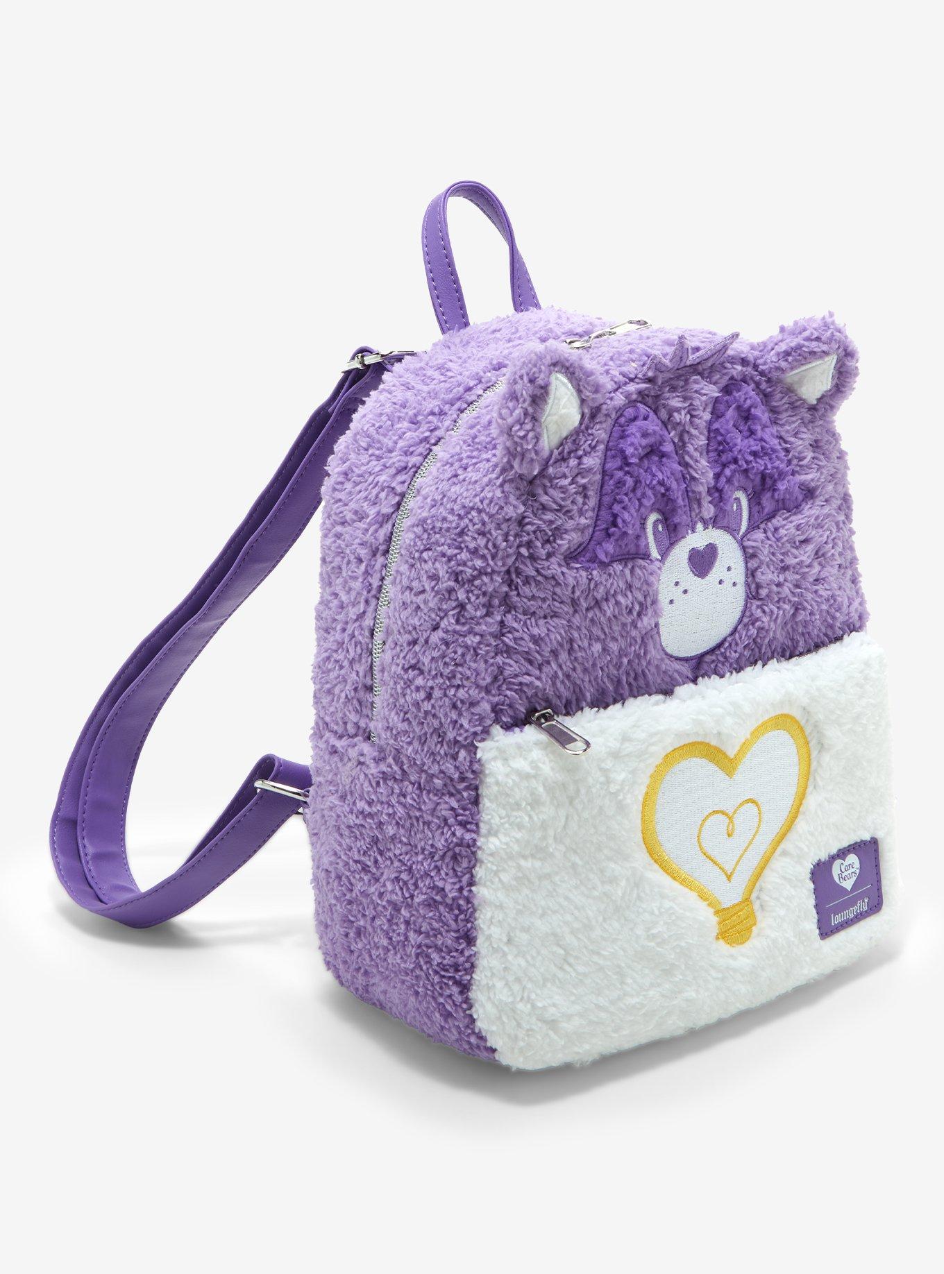 Loungefly Care Bears Bright Heart Raccoon Fuzzy Mini Backpack, , alternate