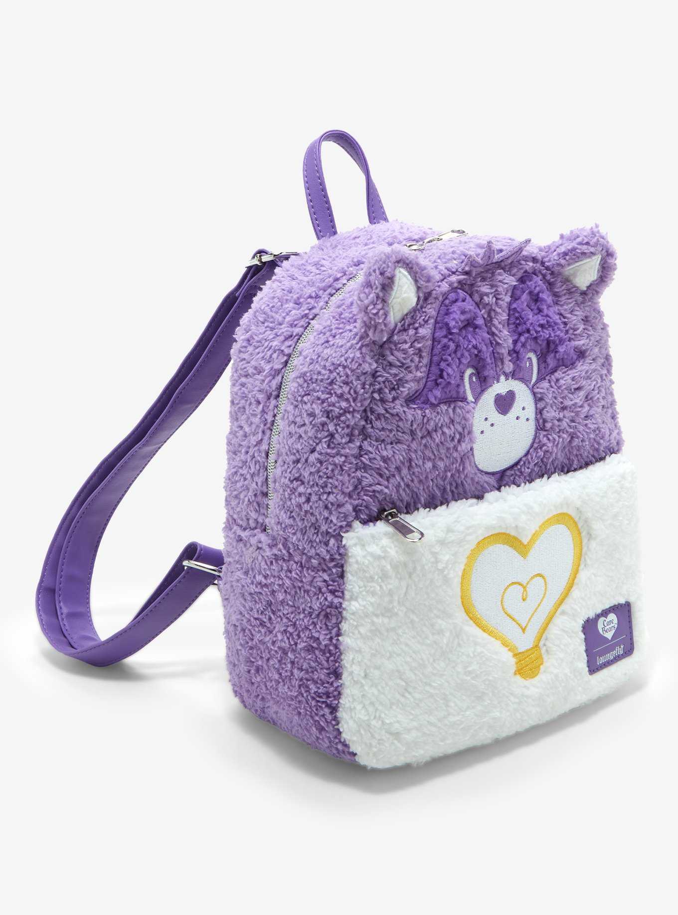 Loungefly Care Bears Bright Heart Raccoon Fuzzy Mini Backpack, , hi-res