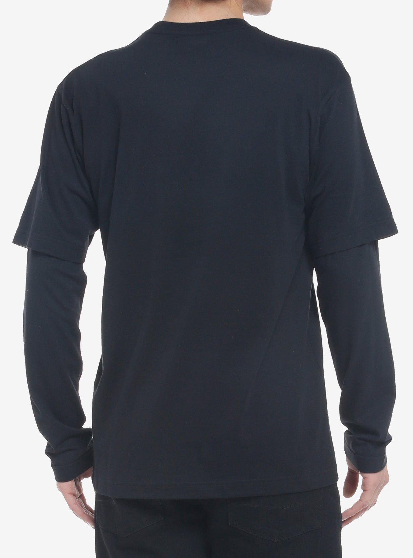Plague Doctor Twofer Long-Sleeve T-Shirt, BLACK, alternate - view 3