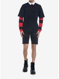 Black & Red Stripe Twofer Long-Sleeve T-Shirt, BLACK, alternate
