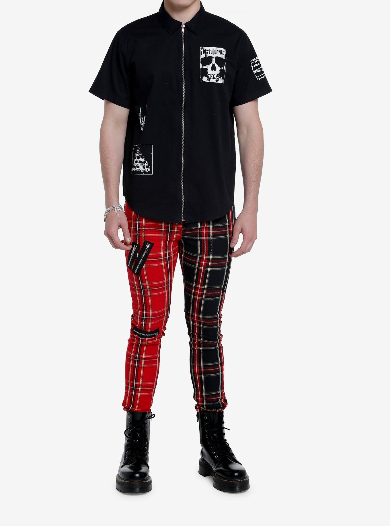 Skull Patch Zip-Up Woven Shirt, , hi-res