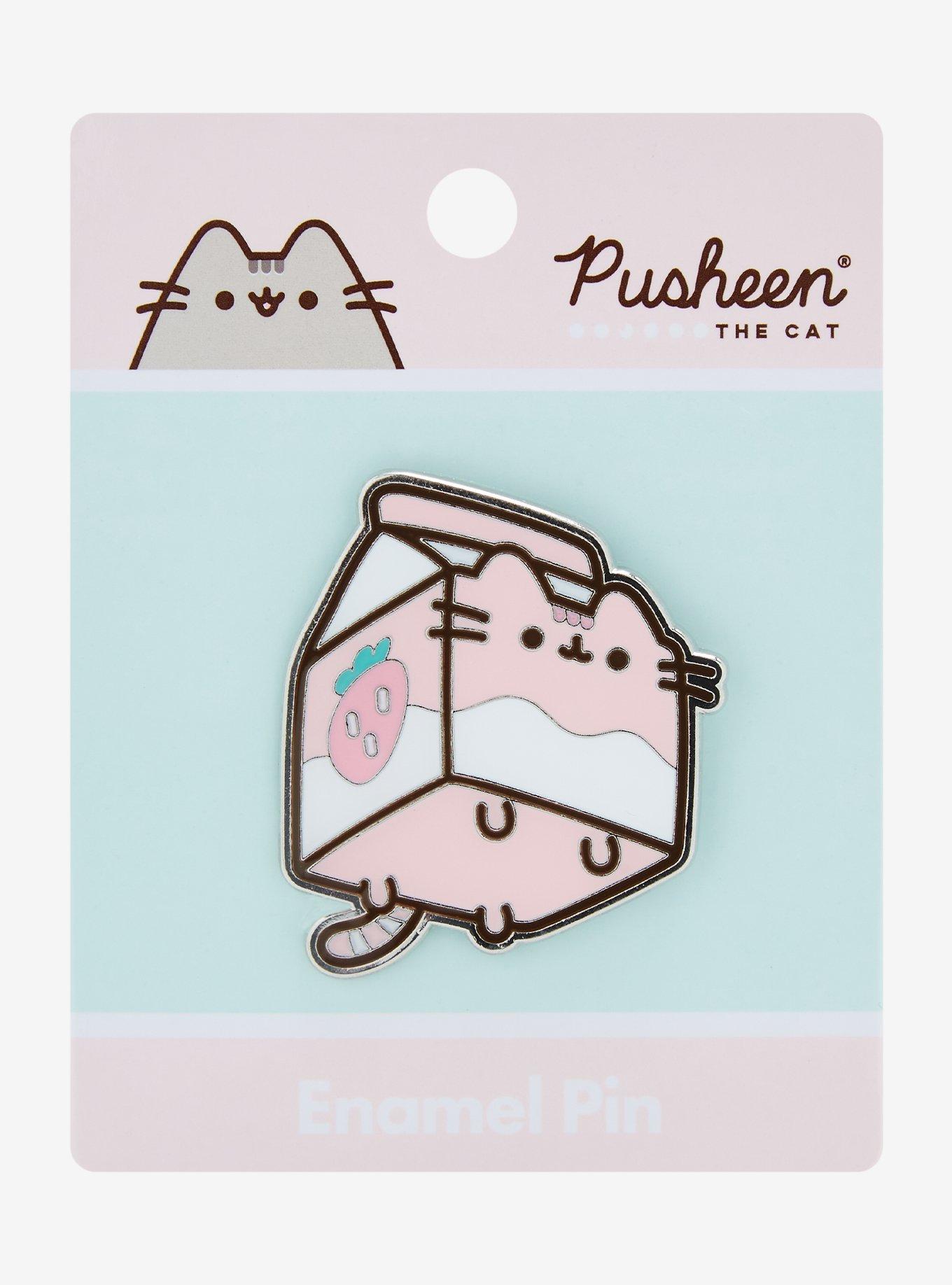 Pusheen the Cat Strawberry Milk Enamel Pin - BoxLunch Exclusive , , alternate