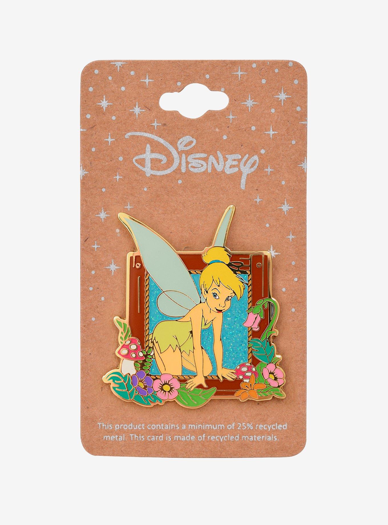 Disney Peter Pan Tinker Bell Floral Frame Portrait Enamel Pin, , alternate